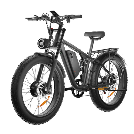 Electric bike with large wheels on a white background